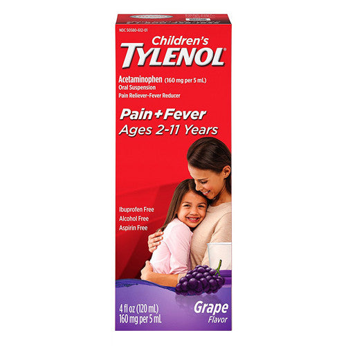 Tylenol Childrens Oral Suspension, Grape Splash - 4 Oz